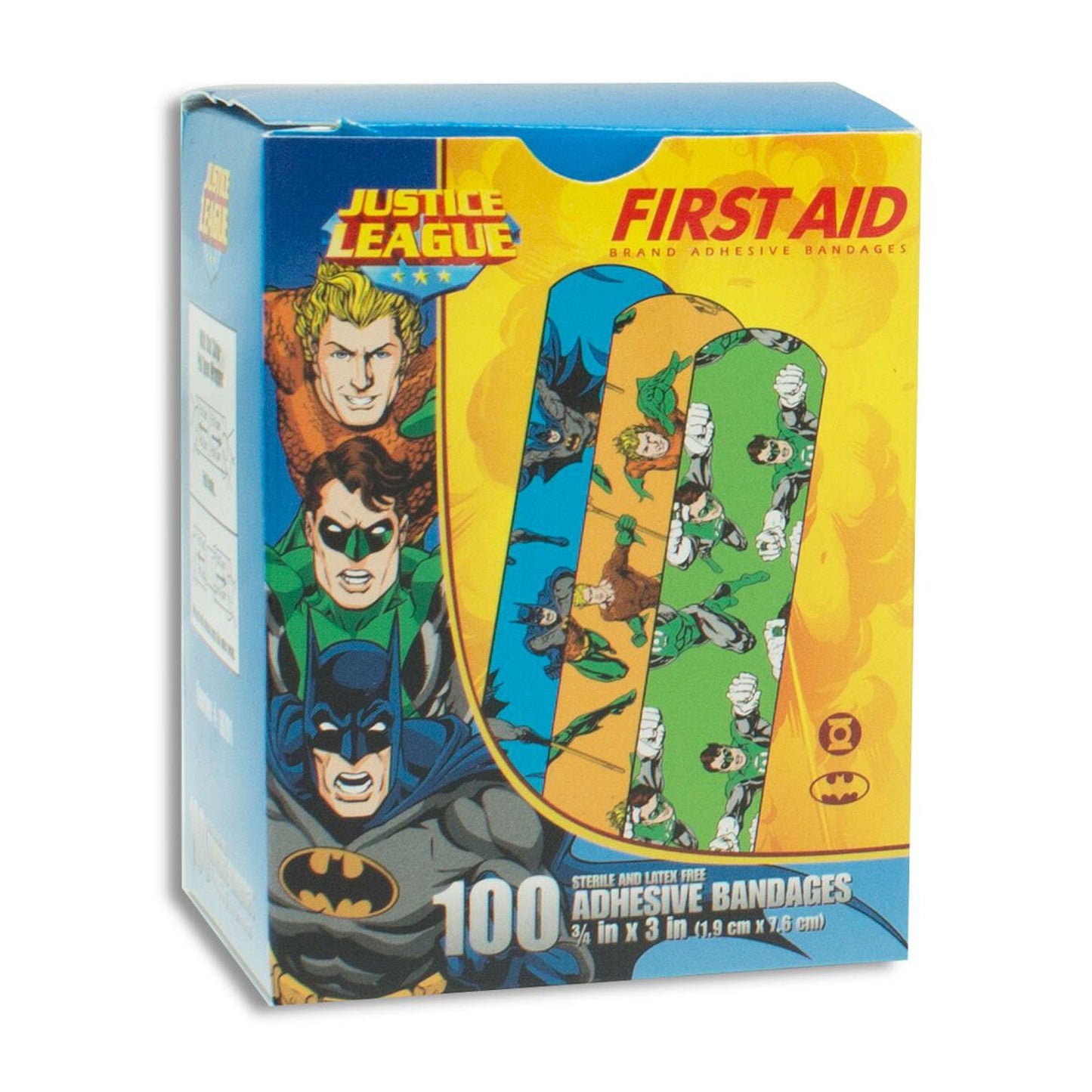 BANDAGE, ADH AQUAMAN/GRN LNTRN/BATMN 3X3/4'
