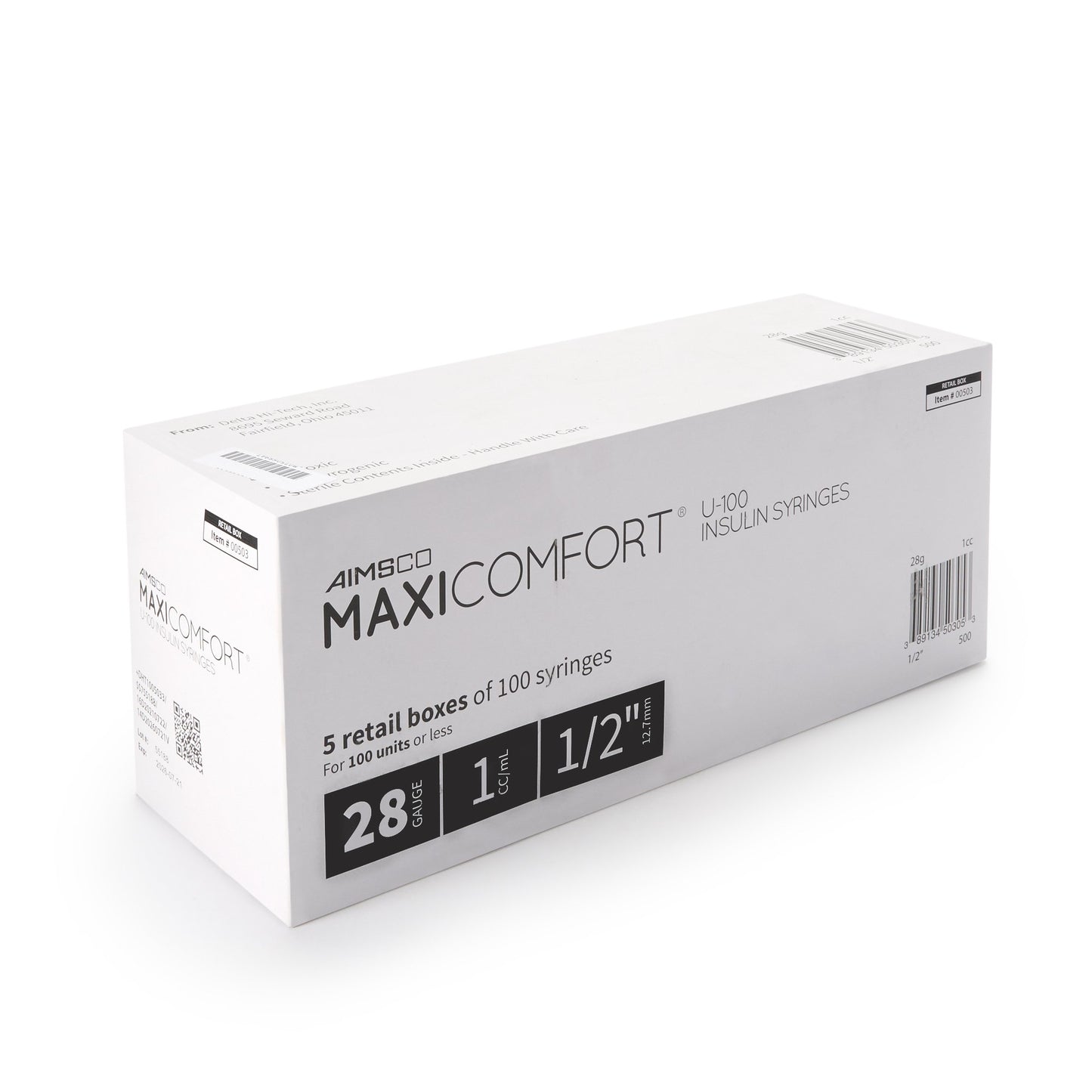 SYRINGE, INSULIN 1CC 28GX1-1/2"