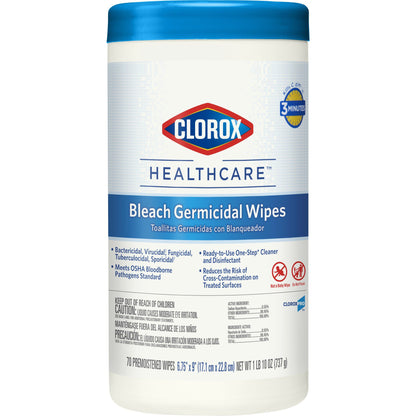 WIPE, GERMICIDAL CLOROX 6.75"XX9" 70/CT