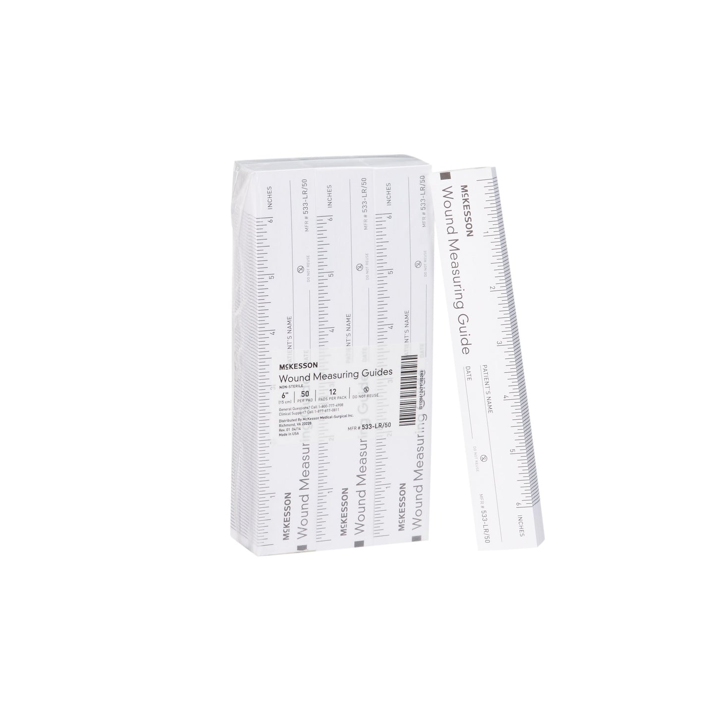 RULER, WOUND MEASURING PAPER 6"