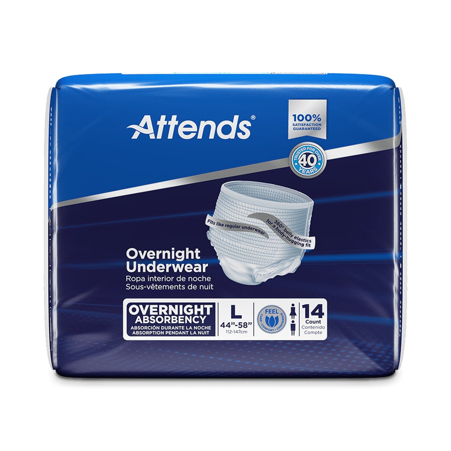 UNDERWEAR, INCONT OVERNIGHT SUPER+ LG