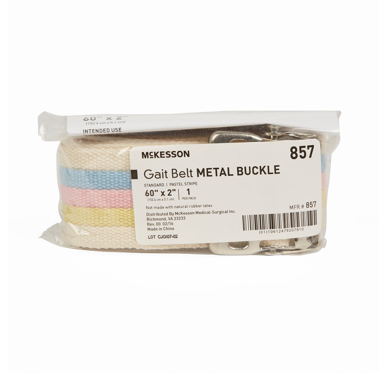 BELT, GAIT STRIP W/METAL BUCKLE PASTEL 60"