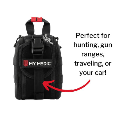 FIRST AID KIT, TFAK TRAUMA PRO 35PC NYLON BAG BLK 8X5X4"