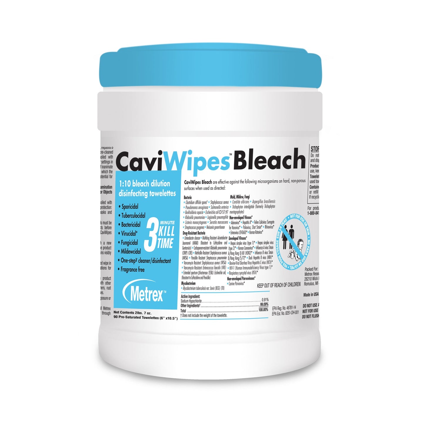 WIPE, DISINF BLEACH CAVIWIPES