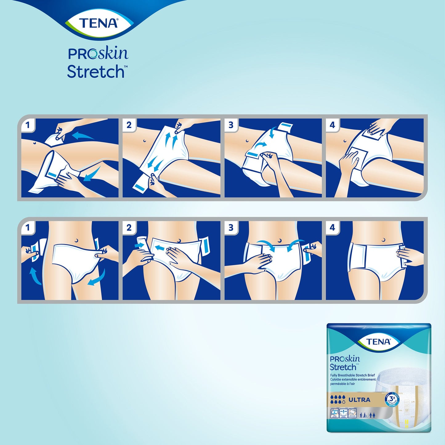 BRIEF, INCONT TENA STRETCH LG/XLG