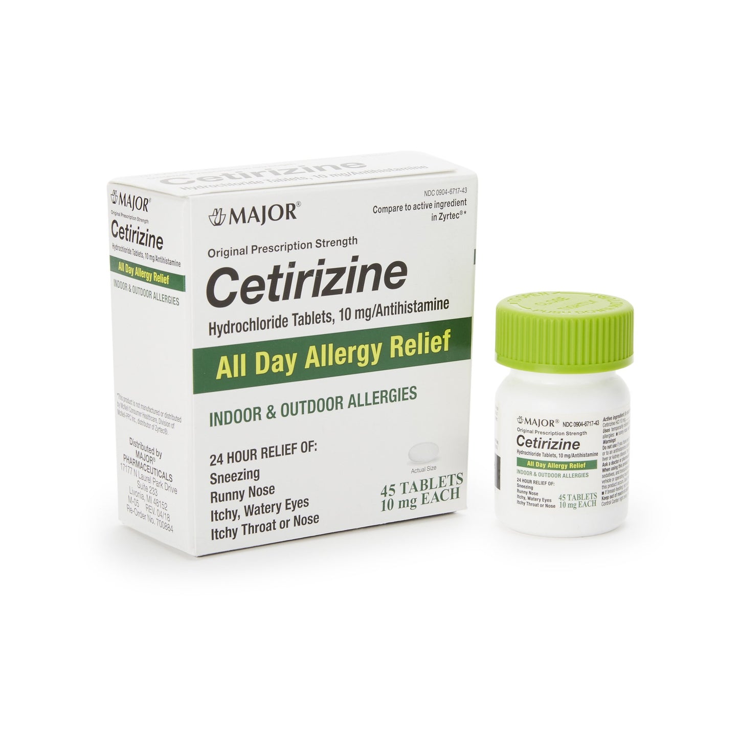 CETIRIZINE HCL, TAB 10MG