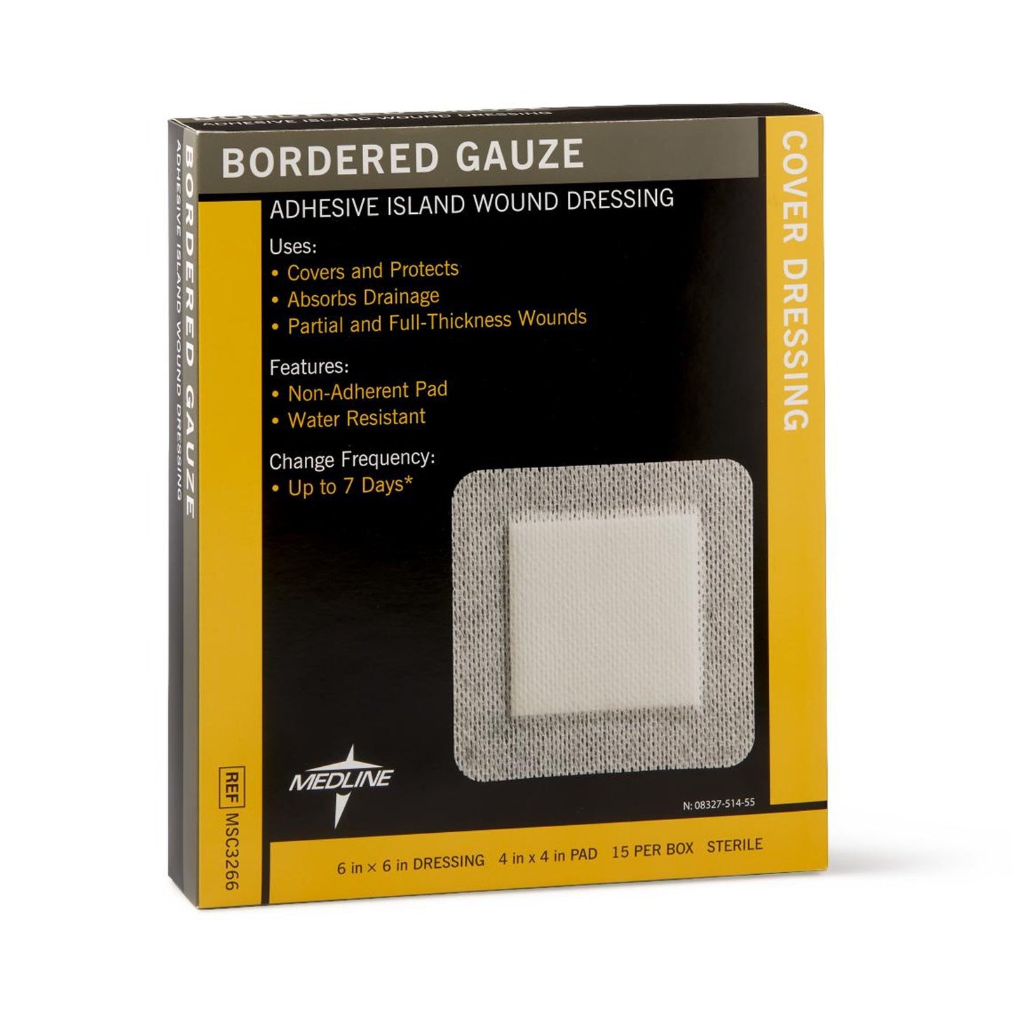 GAUZE, BORDERED STR 6"X6"