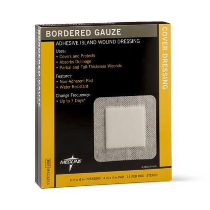 GAUZE, BORDERED STR 6"X6"
