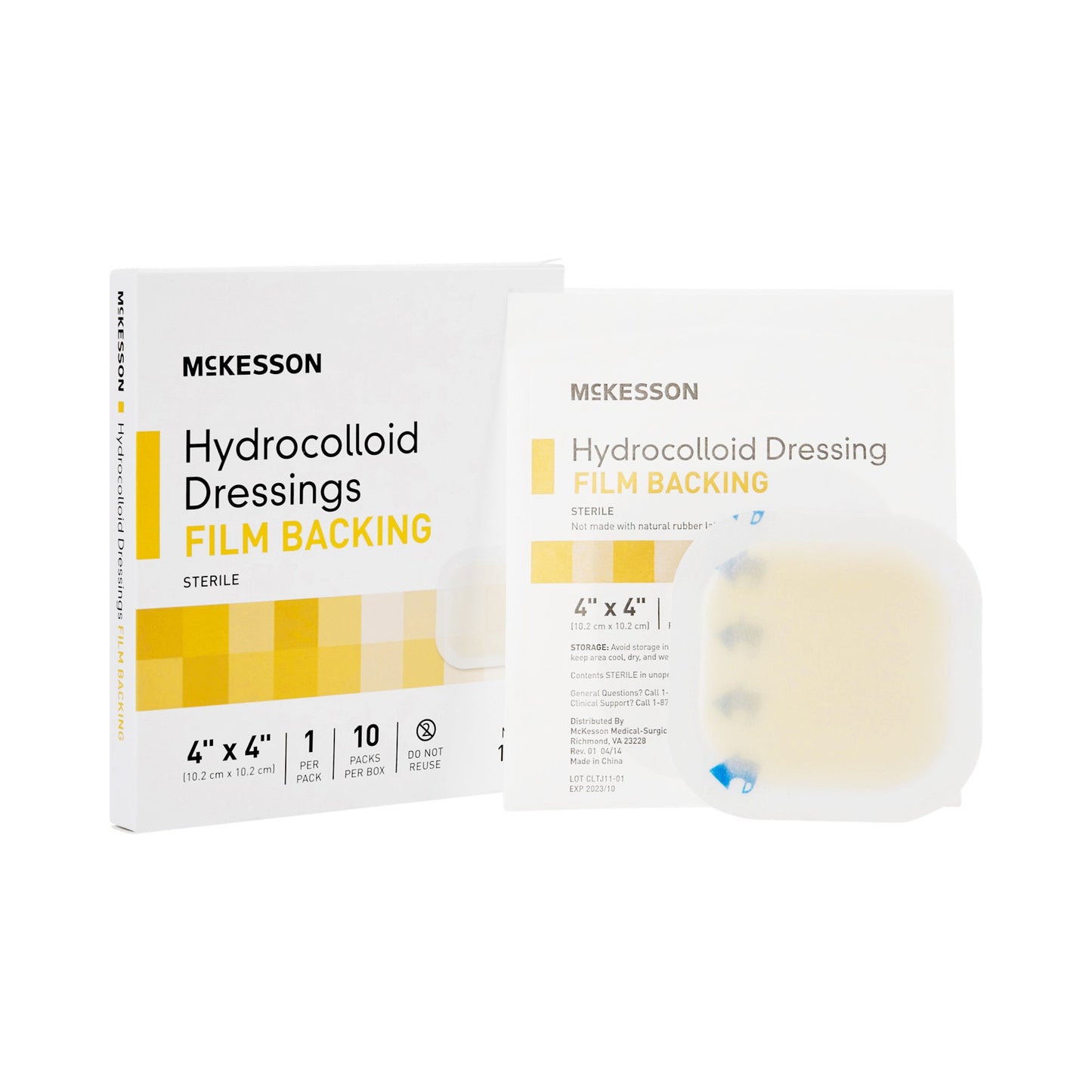 DRESSING, HYDROCOLLOID FILM-BCK STR 4X4"
