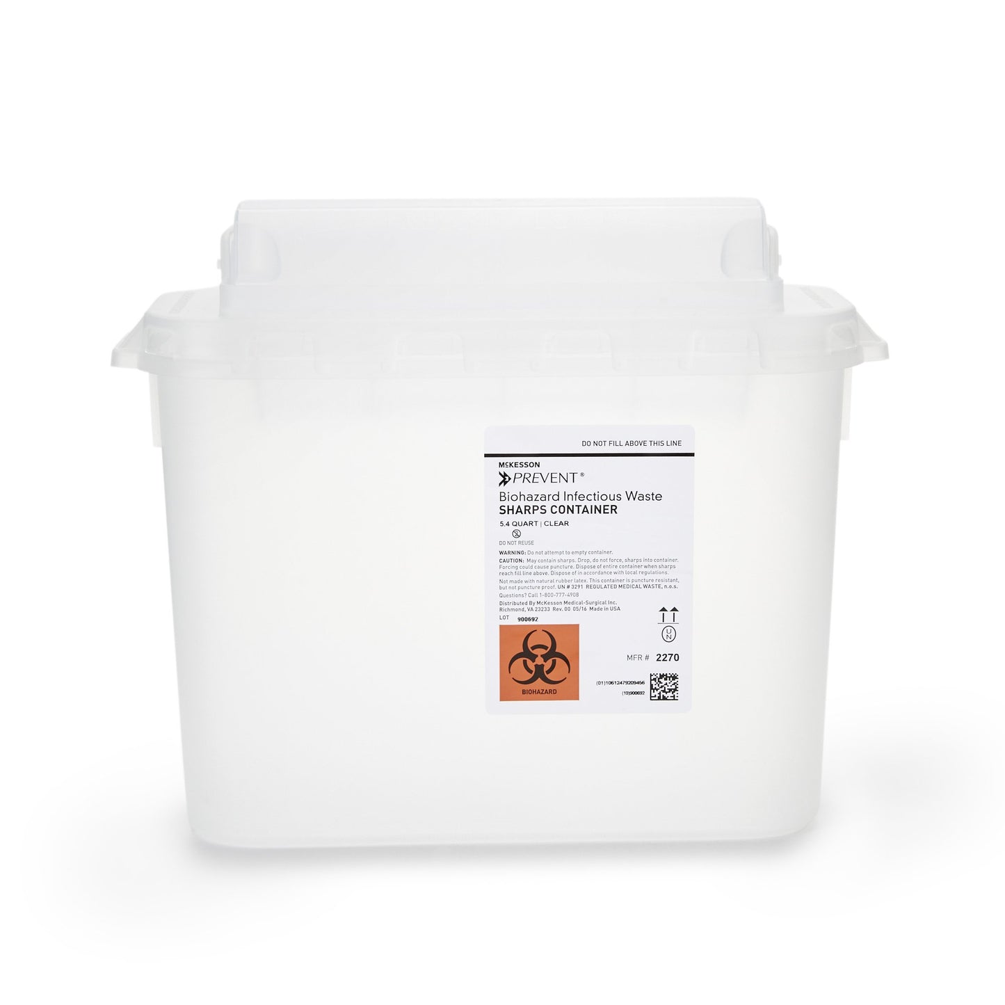 CONTAINER, SHARPS CLR 5.4QT WALL MOUNT