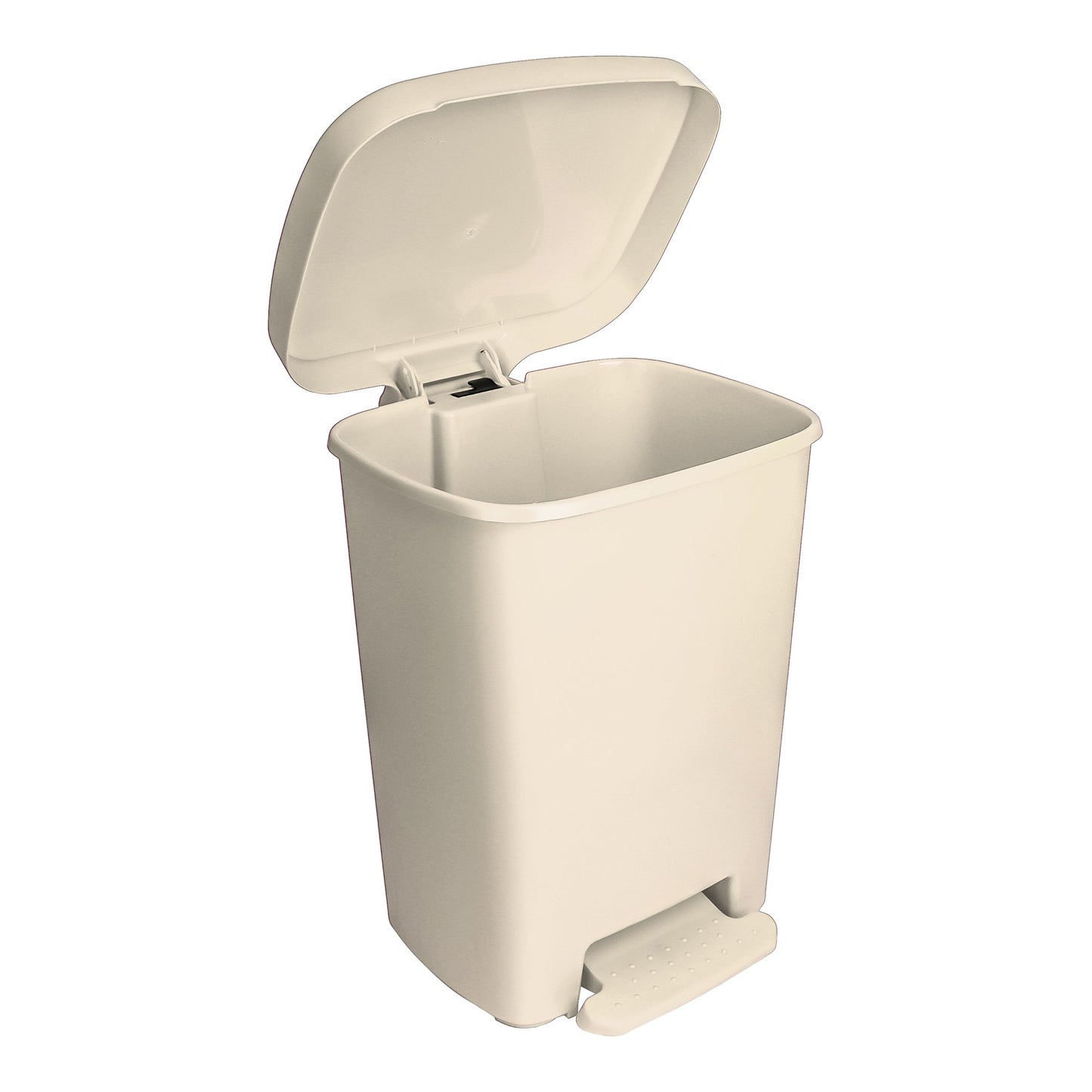 WASTECAN, STEP-ON RECTGL PLASBGE 32QT