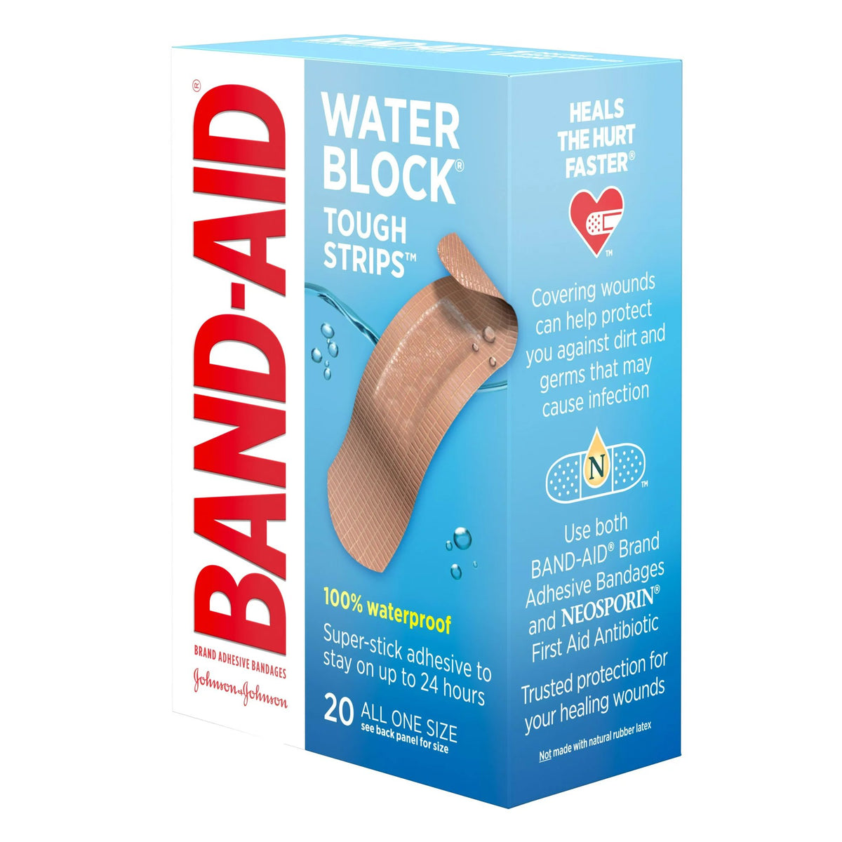 BANDAGE, ADH BAND-AID WATER BLOCK TOUGH