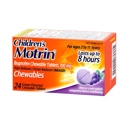 MOTRIN, TAB CHEWABLE CHLD GRAPE 100MG