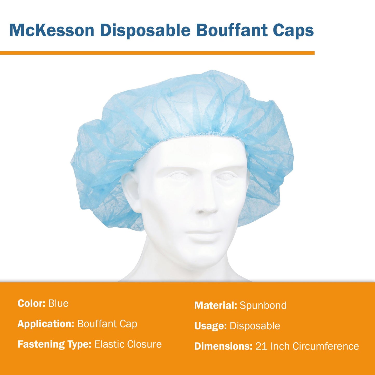 CAP, BOUFFANT LF SB BLU 21"