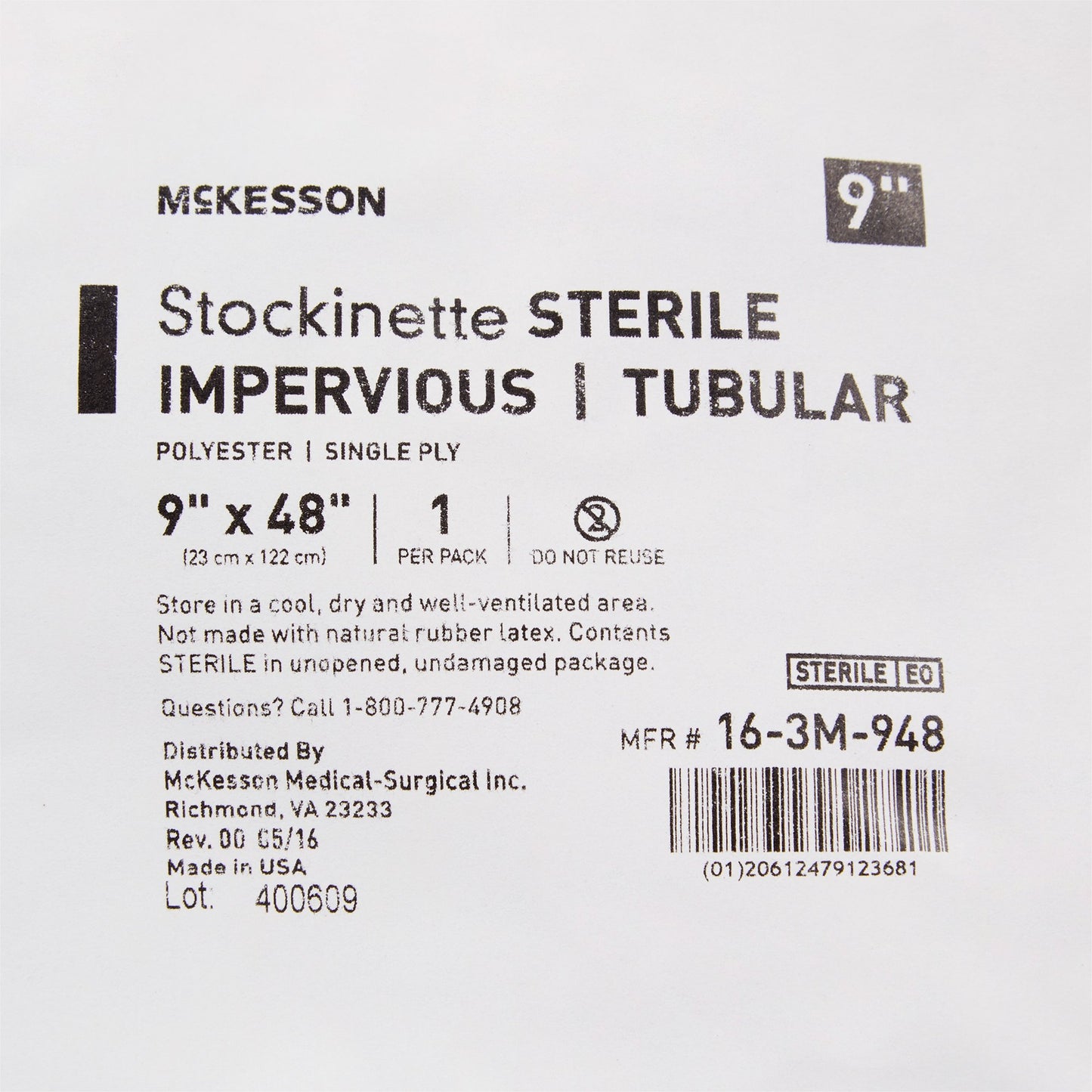 STOCKINETTE, IMPERV STR 9"X48"