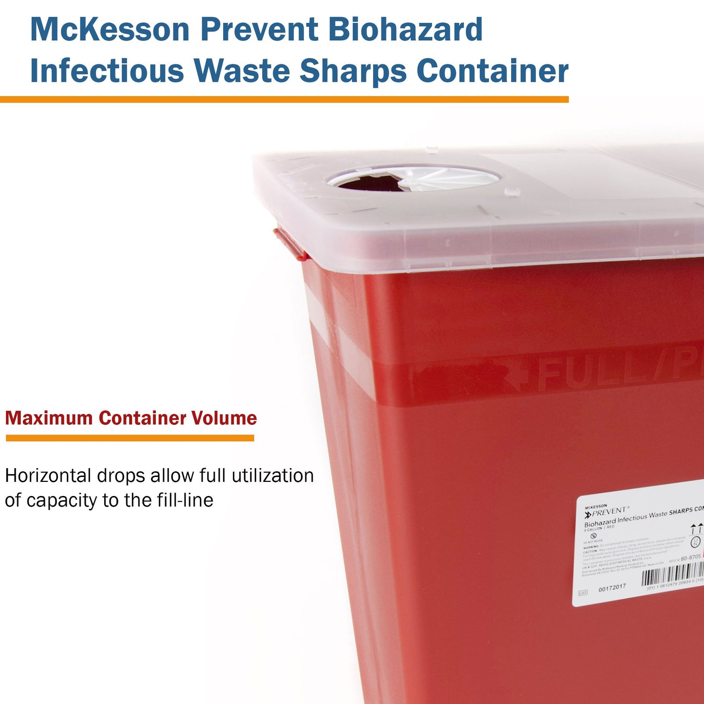 CONTAINER, SHARPS RED 8GL STACKABLE