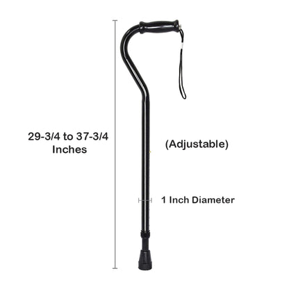 CANE, OFFSET HD STEEL BLK
