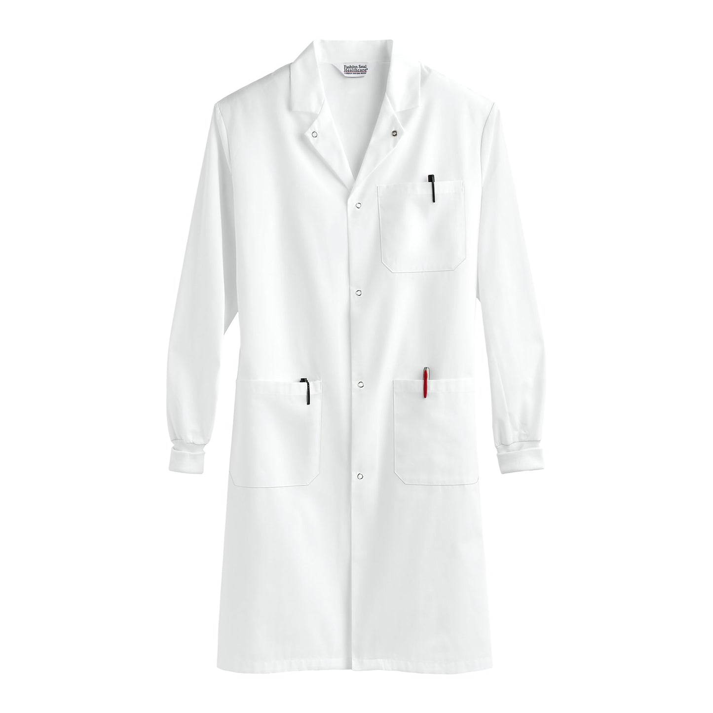 COAT, LAB UNISEX WHT MEDFSHNSL
