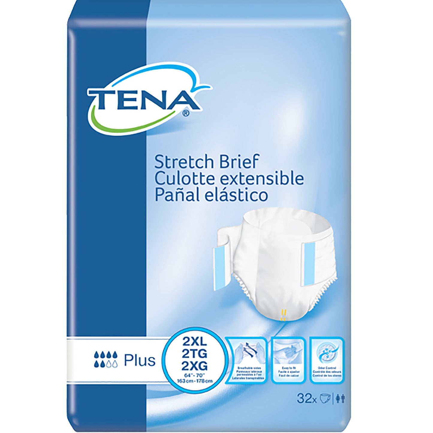BRIEF, TENA STRETCH PLUS 2XLG