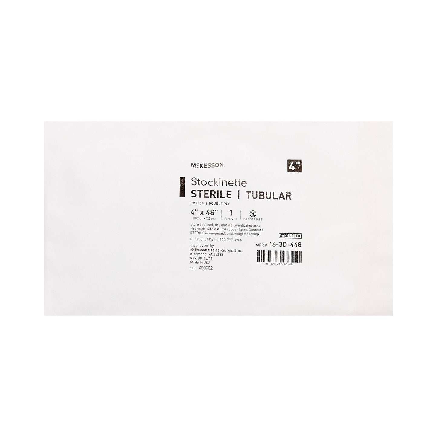 STOCKINETTE, TUBULAR 2PLY STR4"X48"