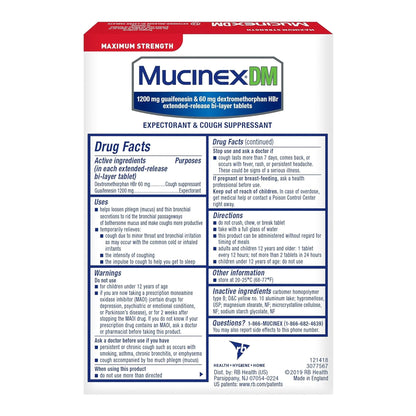 MUCINEX DM, TAB MAX STRNTH 1200-60MG