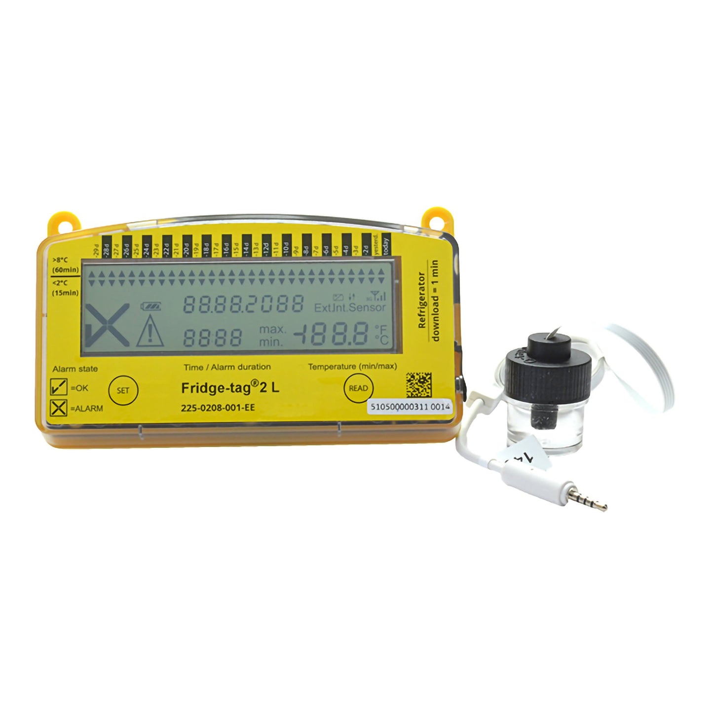 DATA LOGGER, VACCINE W/VIAL &PROBE 2.0-8.0C