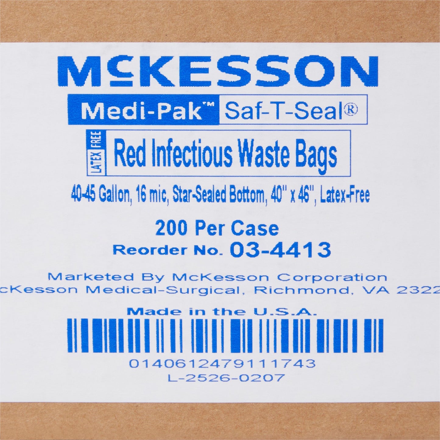 BAG, BIOHAZ RED 40X46 40-45GL17MIC .66MIL