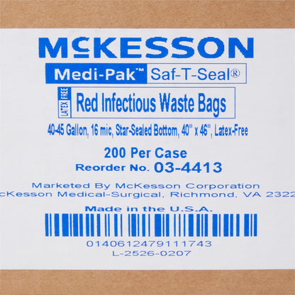 BAG, BIOHAZ RED 40X46 40-45GL17MIC .66MIL
