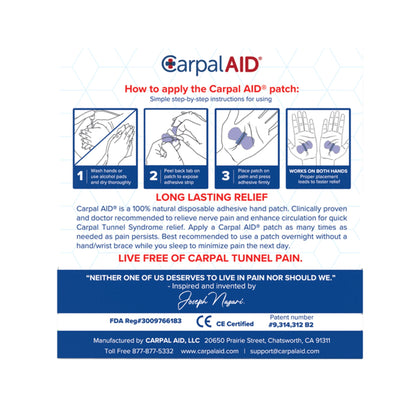 PATCH, HAND CARPAL AID PATCH PREGNANCY PK SM