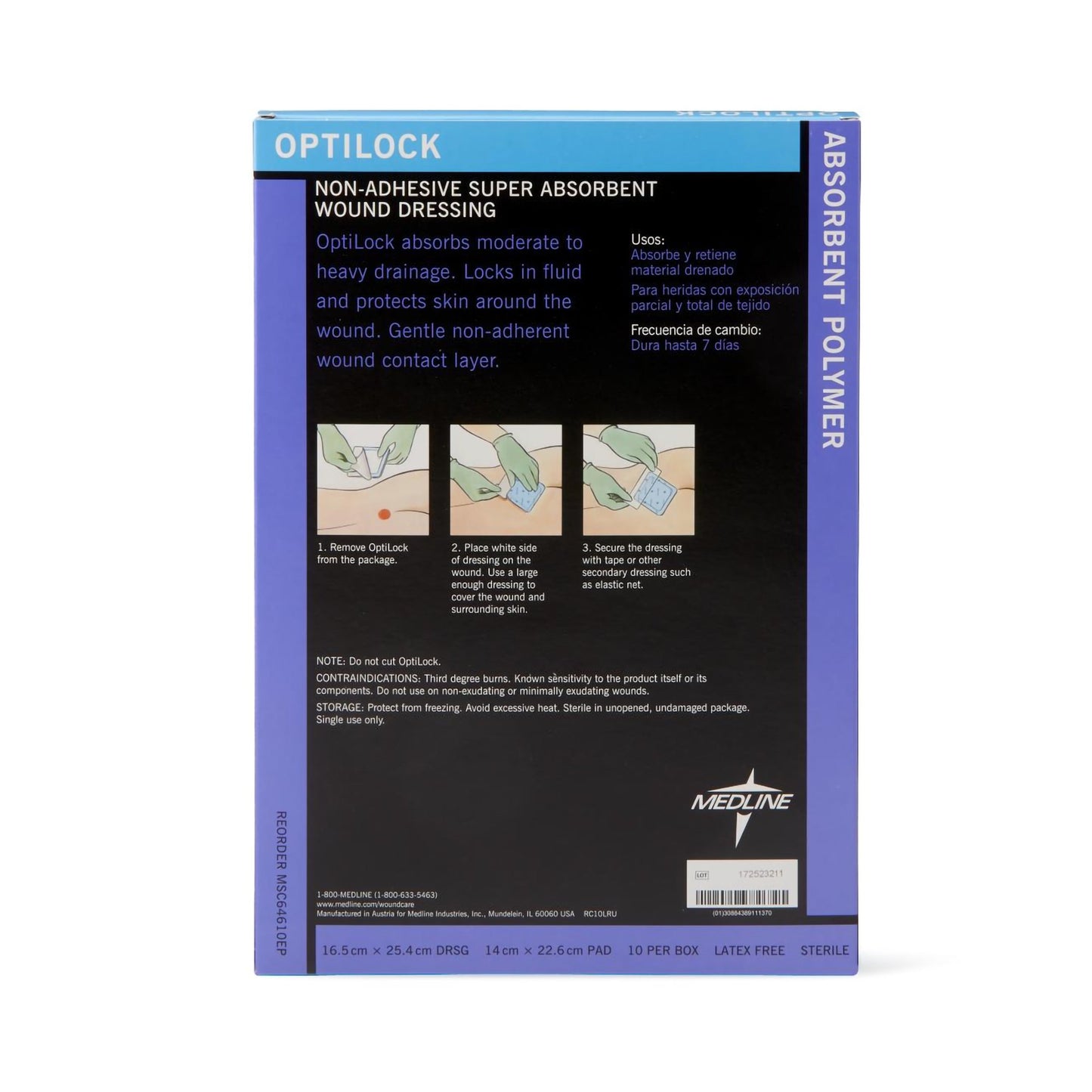 DRESSING, WND OPTILOCK N/ADH 61/2X10"