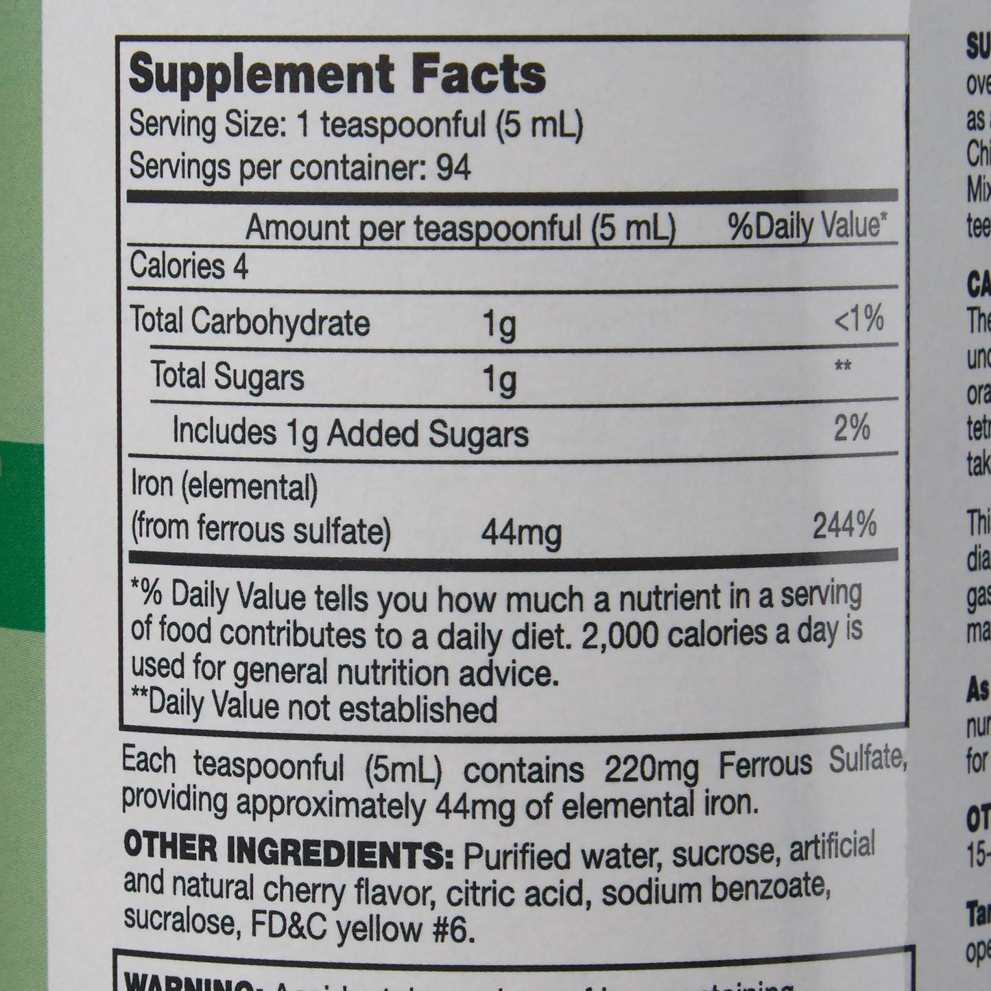 FERROUS SULFATE, LIQ 16OZ