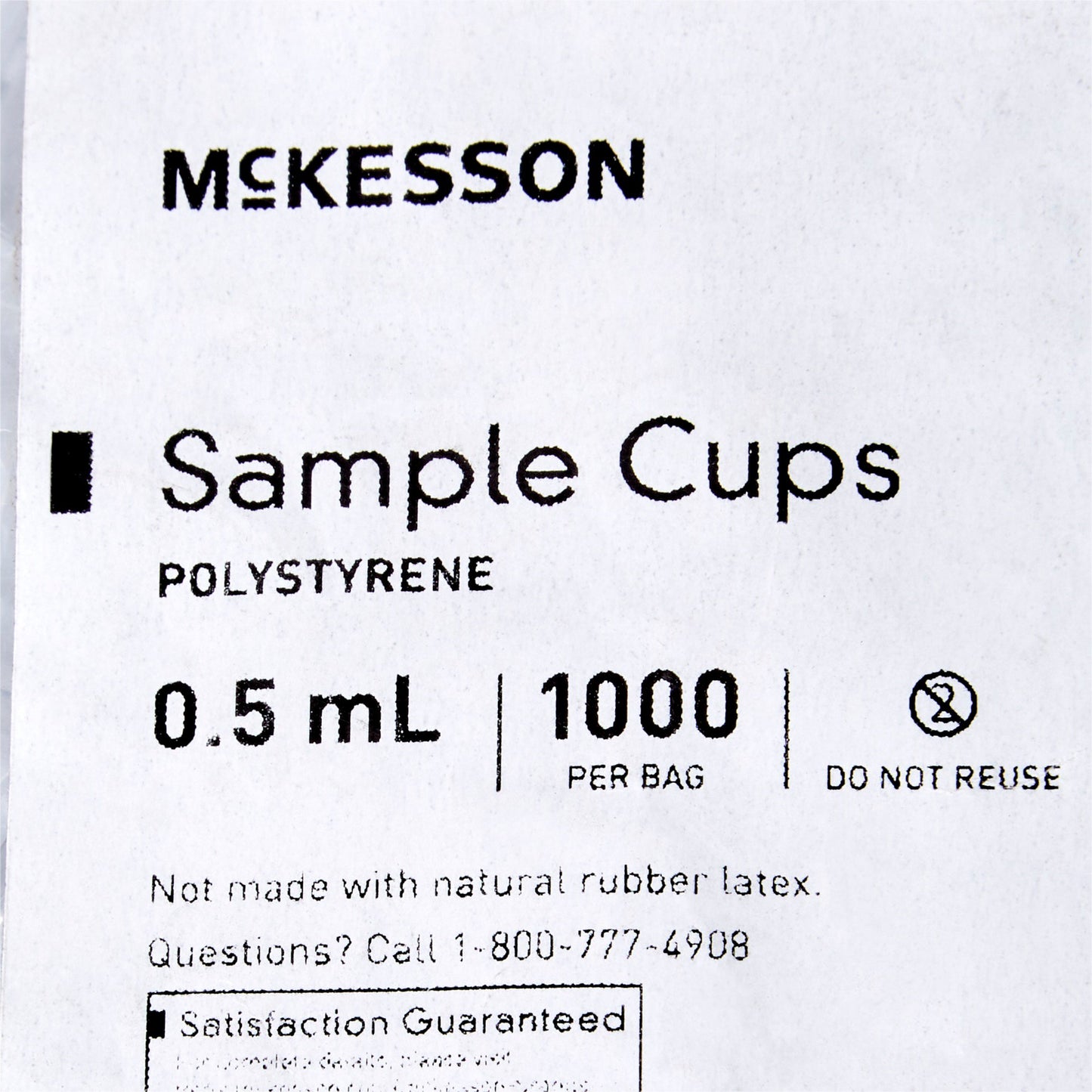 CUP, SAMPLE POLYSTYRENE .5ML