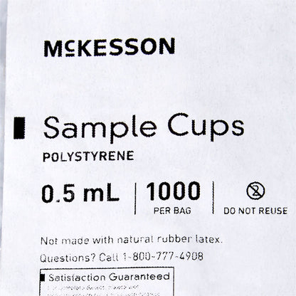 CUP, SAMPLE POLYSTYRENE .5ML