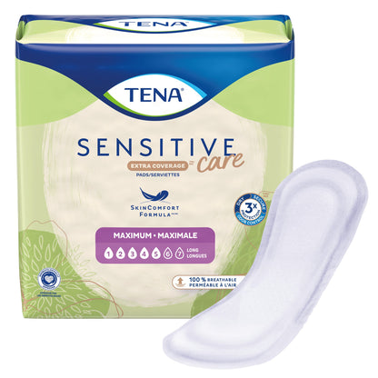 PAD, INCONT TENA SENSITIVE CARE MAX HVY LNG