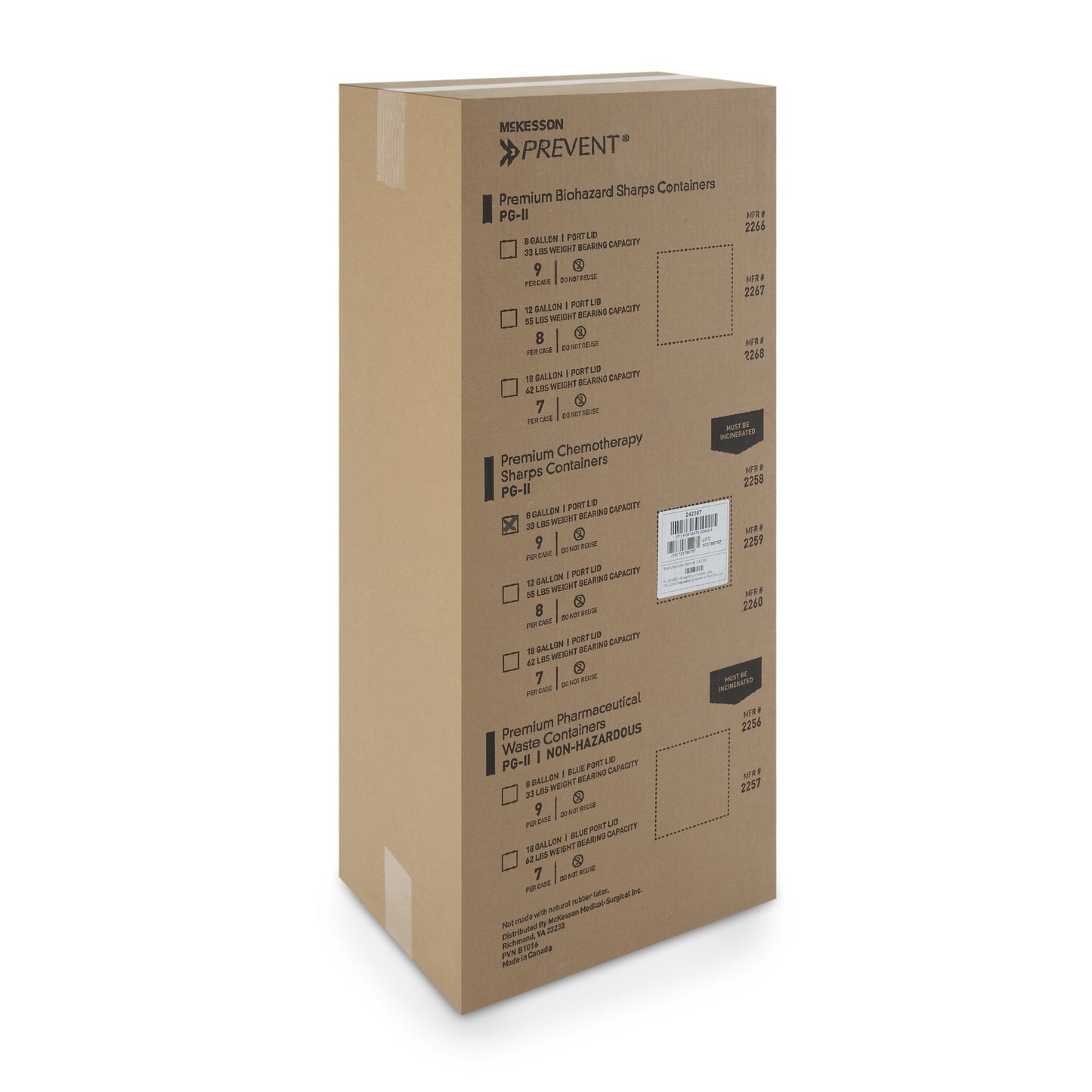 CONTAINER, SHARPS CHEMO YLW 8GL