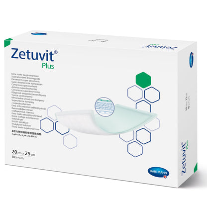 DRESSING, SUPER ABSRB SIL N/BRDR ZETUVIT PLUS 8"X10"