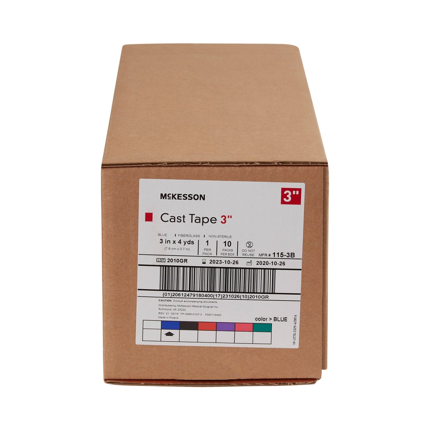 TAPE, CAST BLU LF 3"X4YDS