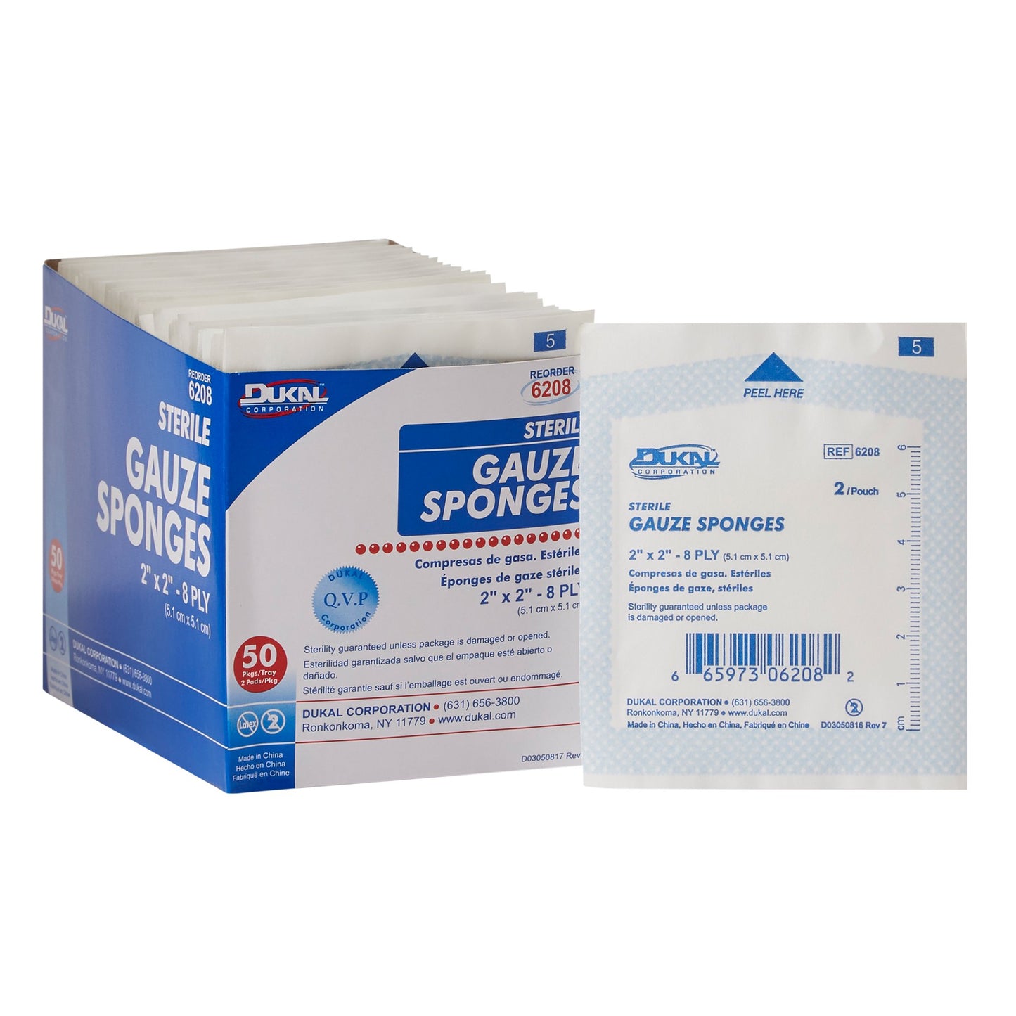 SPONGE, GAUZE 8PLY STR 2"X2"