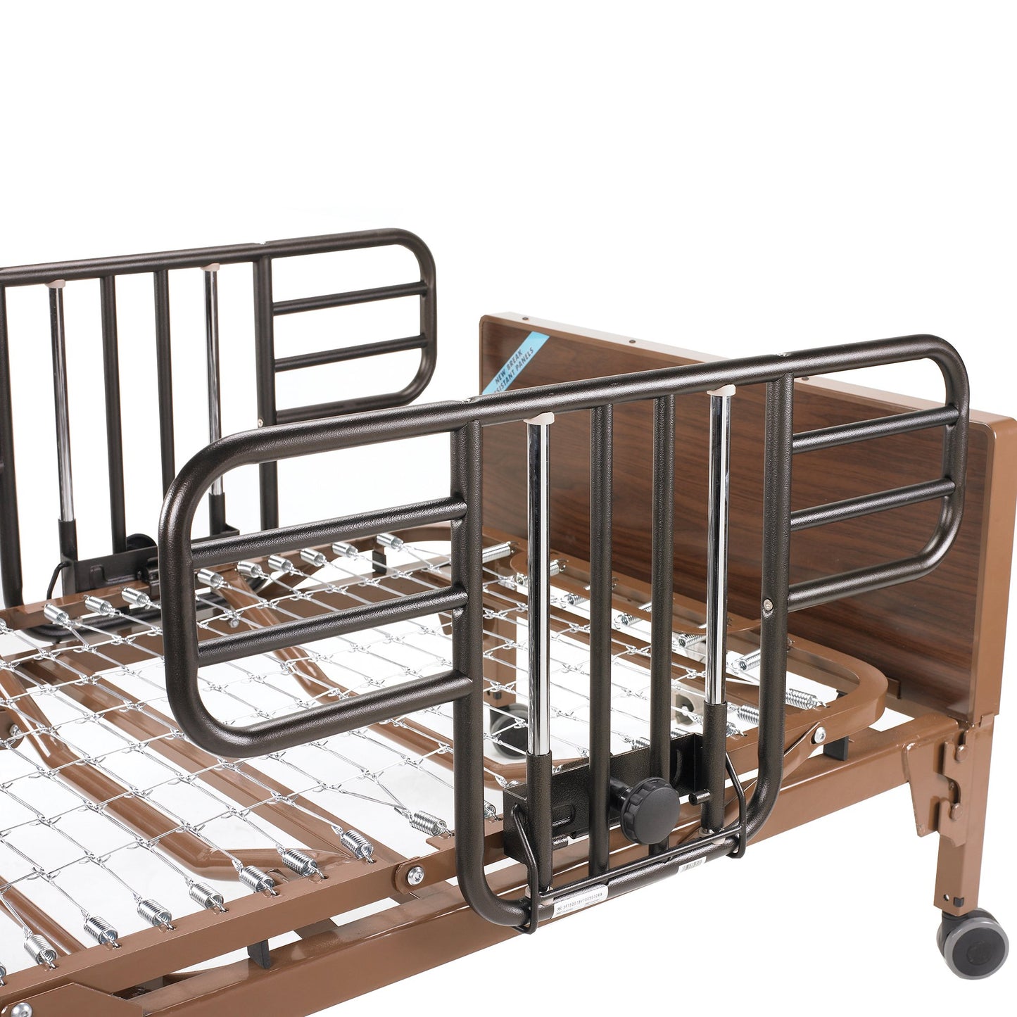 RAIL, BED HALF LNTH BRN/VEINDRVMED