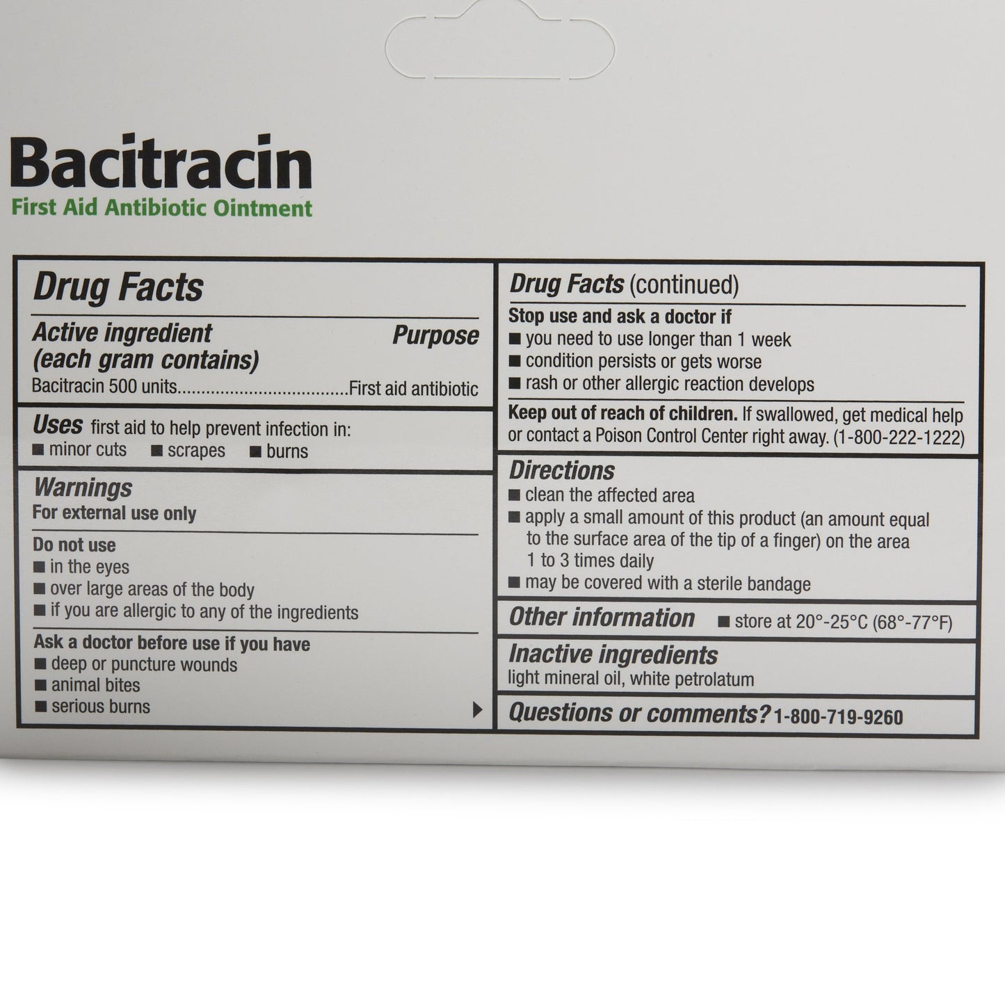 BACITRACIN, OINT 500U/GM 0.5OZ9CLAY