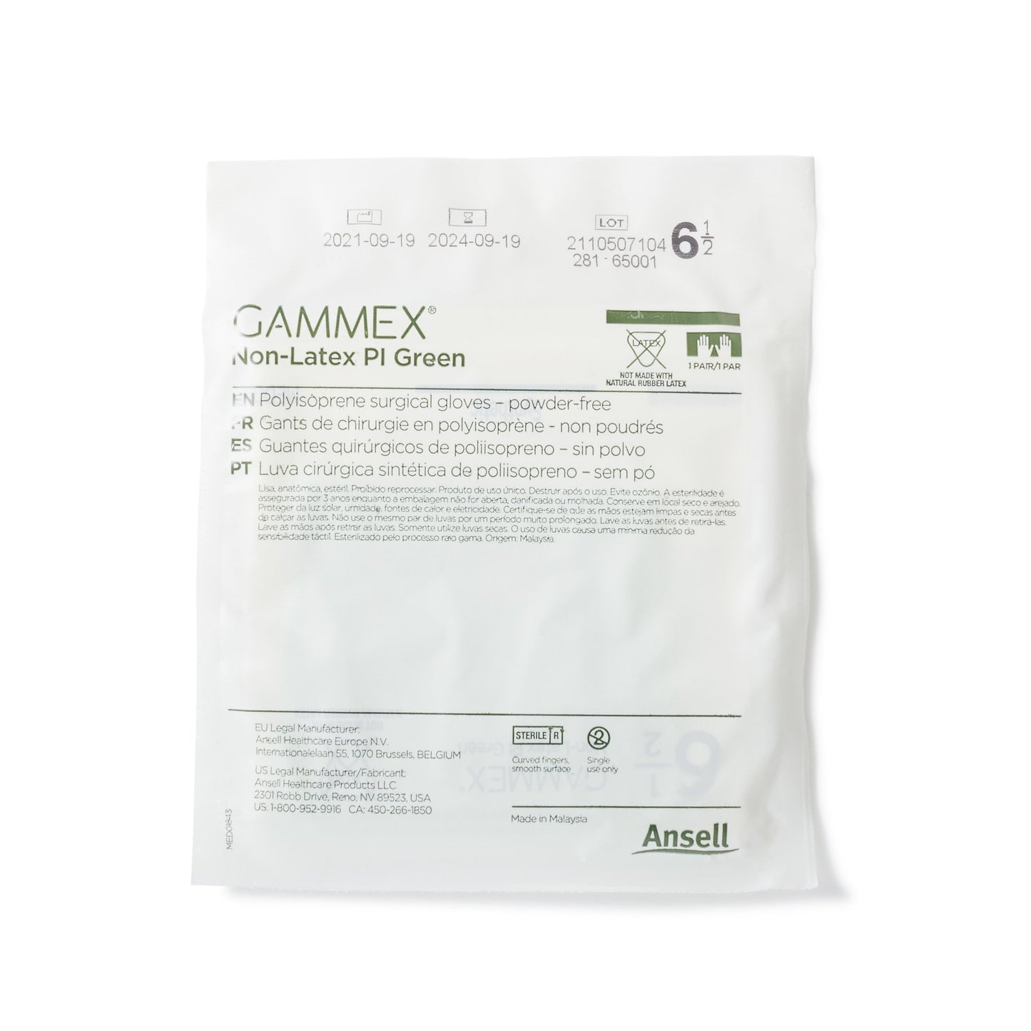 GLOVE, SURG PLYISO 6.5 STR2 SMTH CHEMO