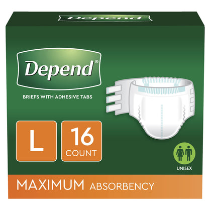 BRIEF, INCONT DEPENDS OVERNITEMAX ABSRB LG