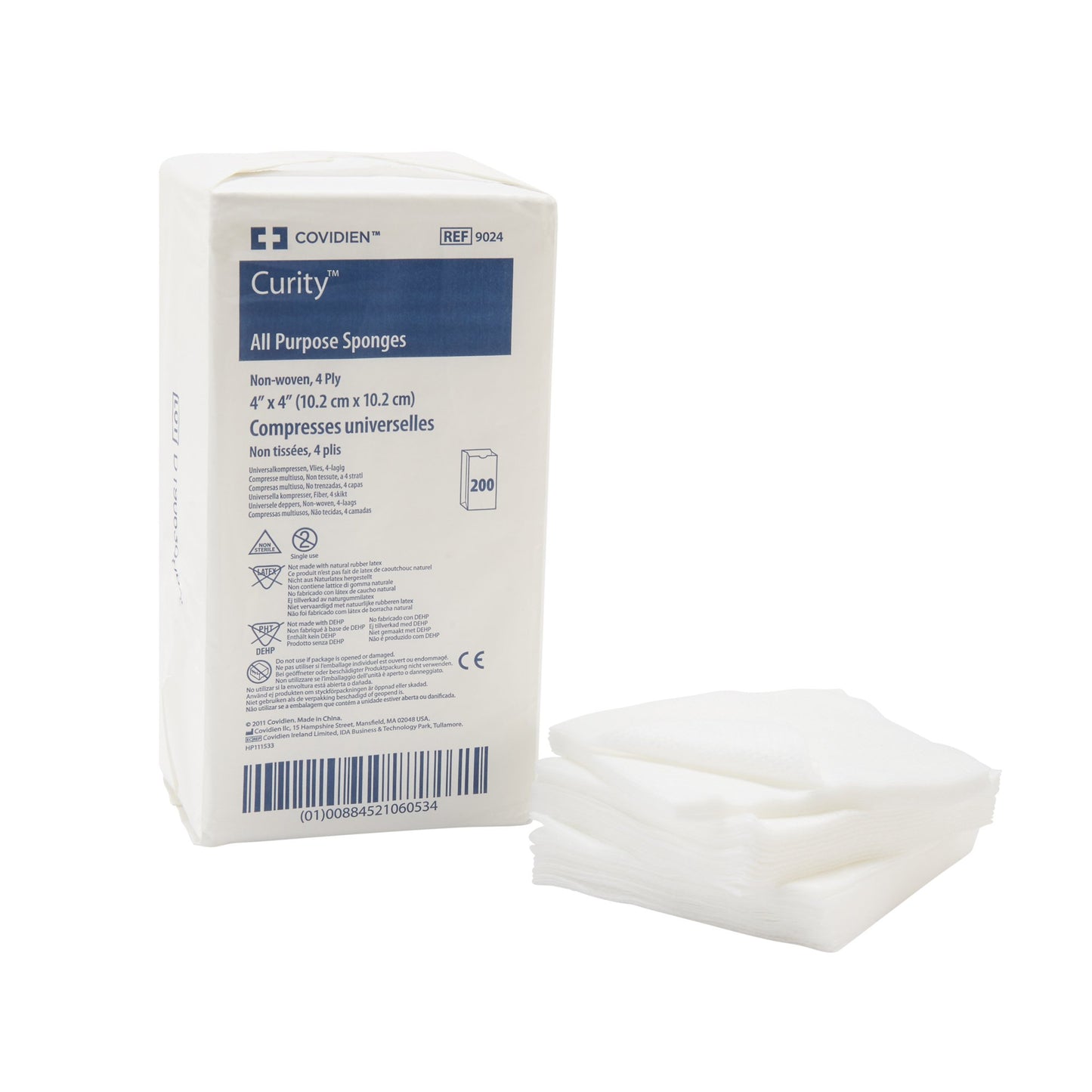 SPONGE, GAUZE CURITY 4PLY 4"X4"