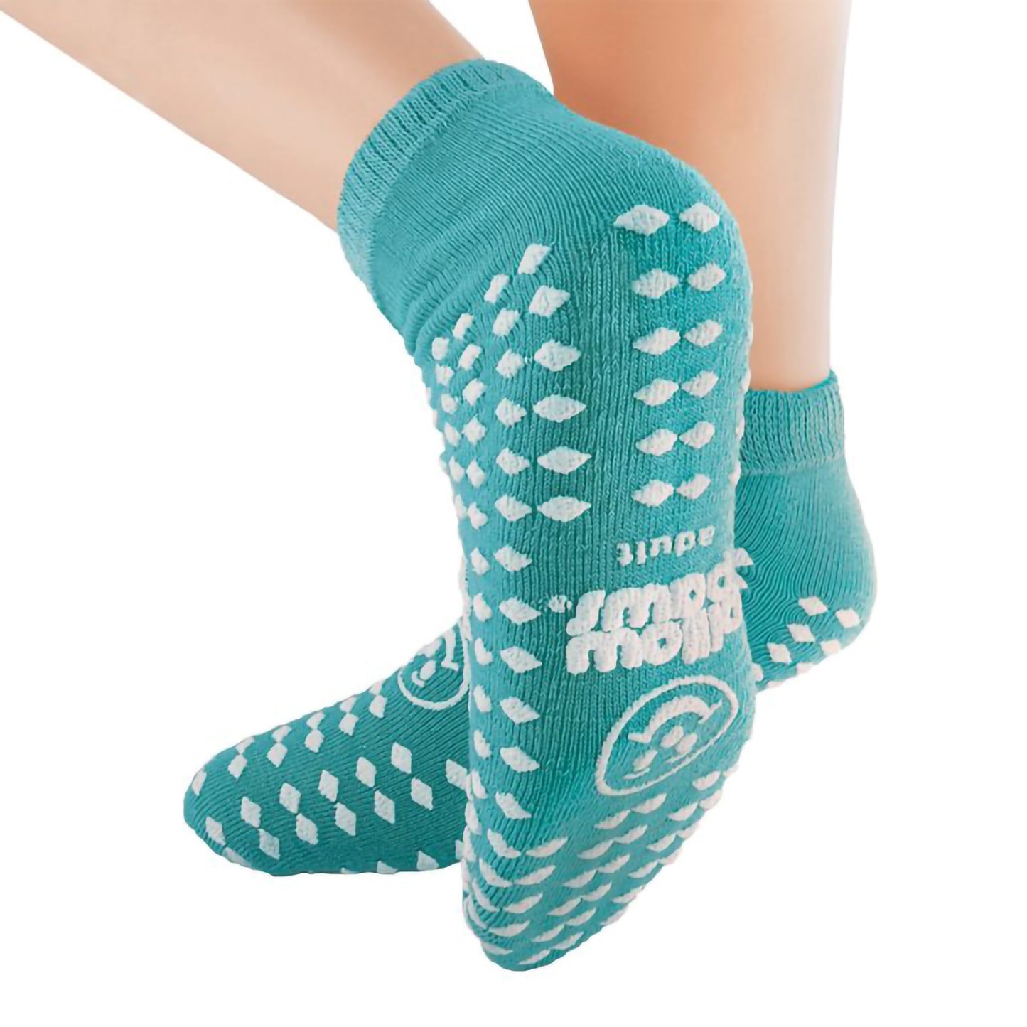 SLIPPER, SOCK 360 IMPRINT TEAL ADLT LG