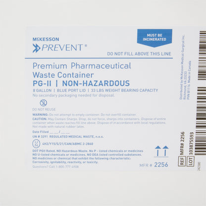 CONTAINER, SHARPS PHARMA WHT/BLU 8GL