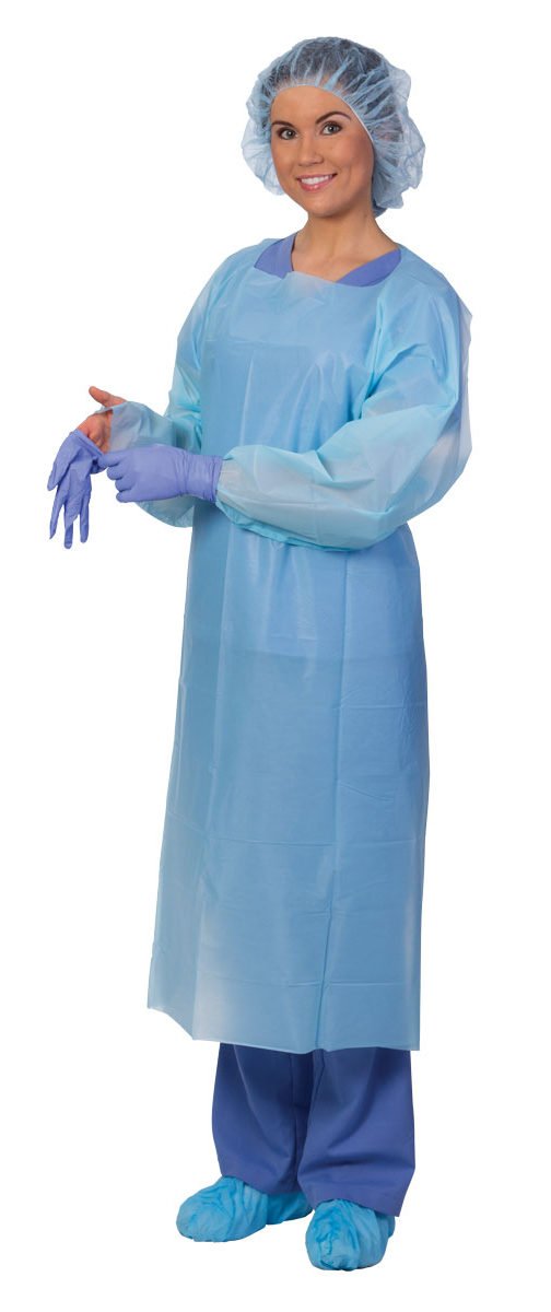 GOWN, COVER POLY W/THUMB LOOPSBLU UNIV