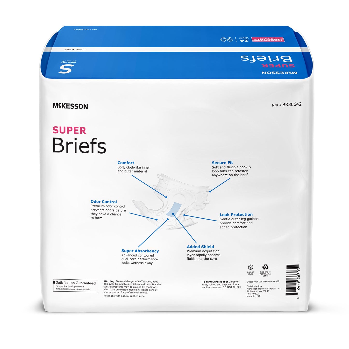 BRIEF, TAB CLOSURE SUPER SM 20-32"