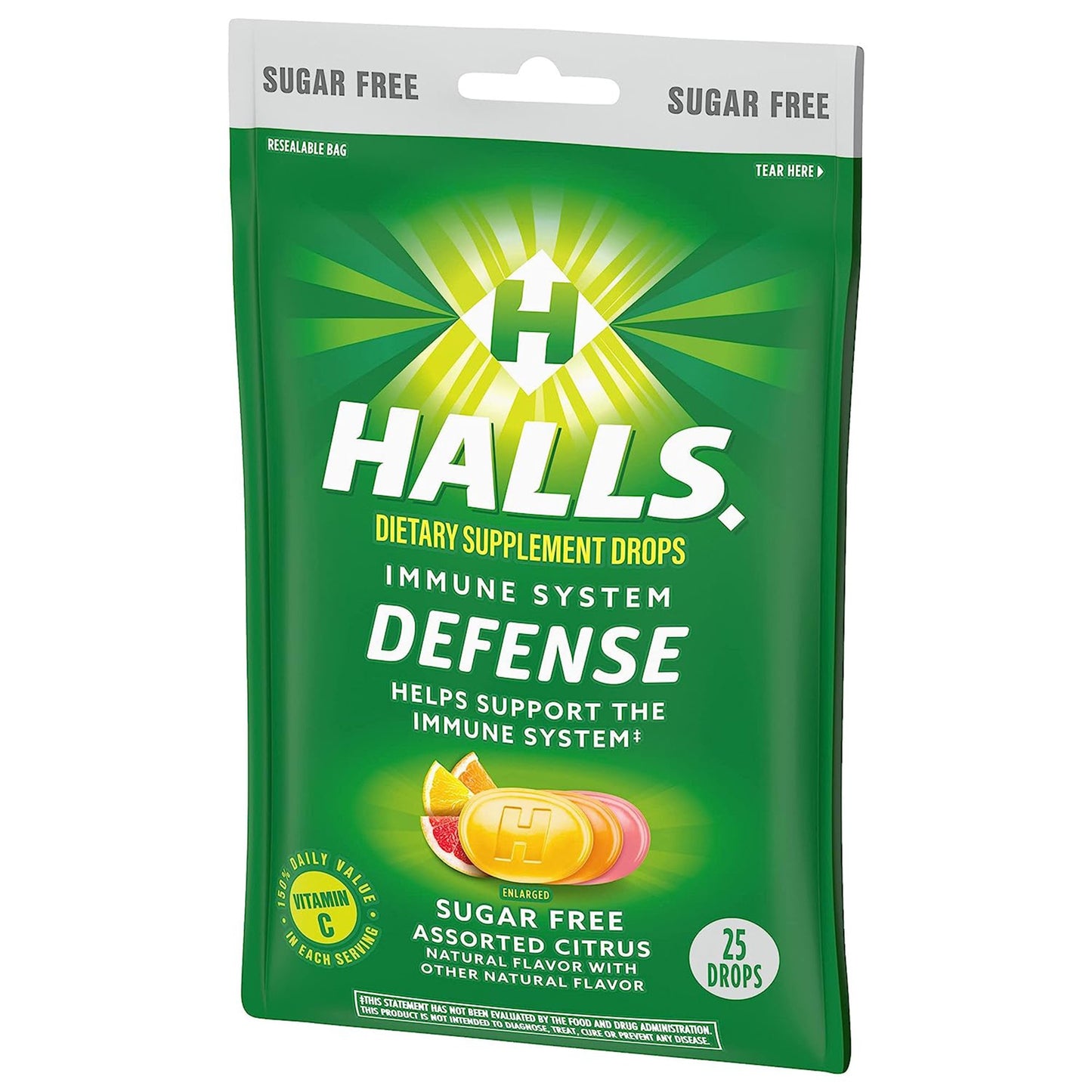 HALLS DEFENSE, DRP SUG/FREE CITRUS