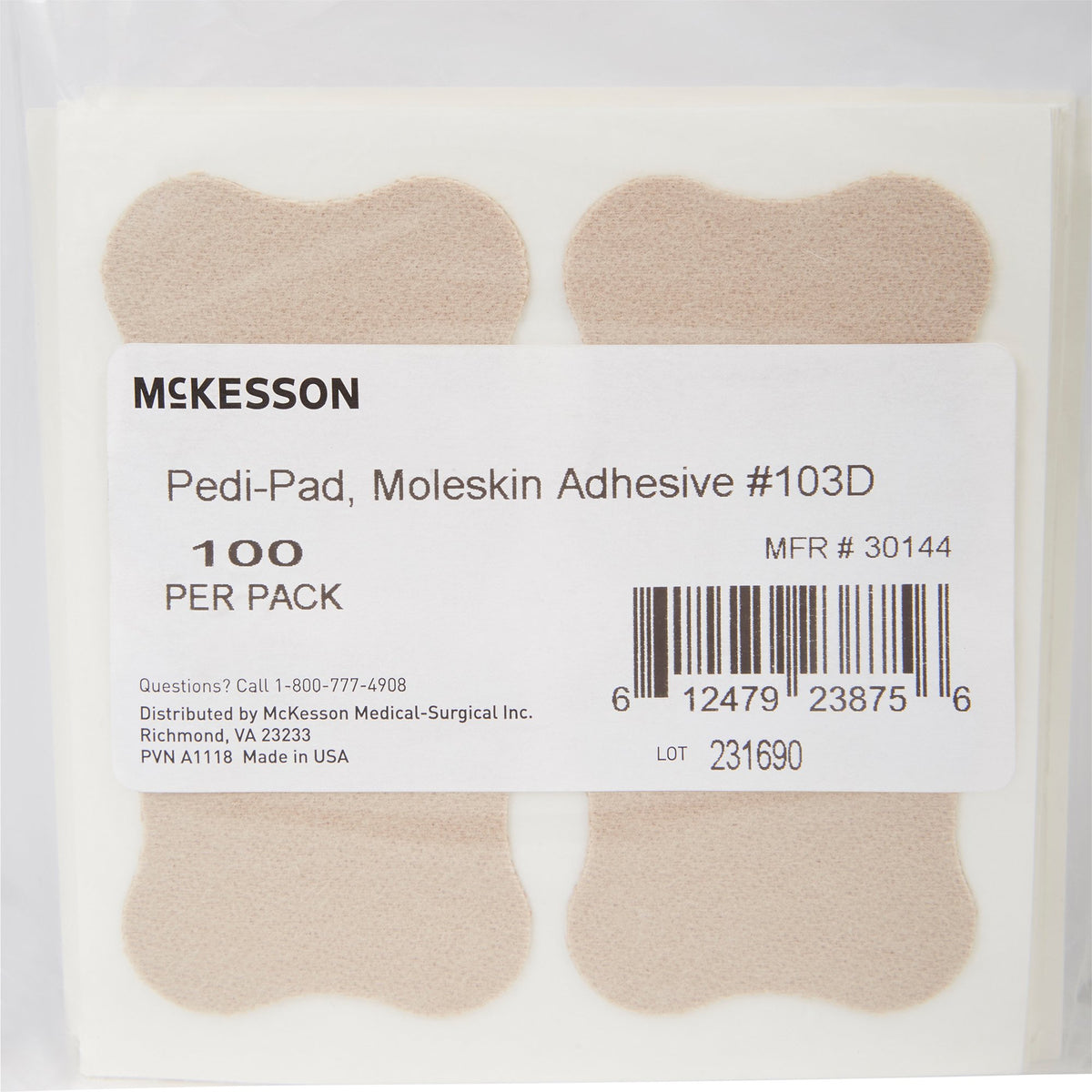 PEDI-PAD, MOLESKIN ADH TAN #100/PK 10PK/CS)