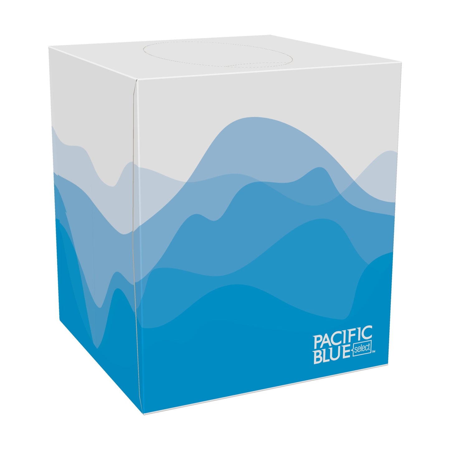 TISSUE, FACIAL CU 2PLY WHT